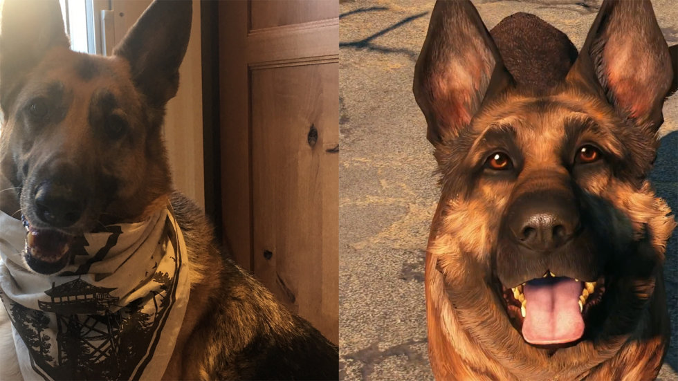River and Dogmeat from Fallout 4