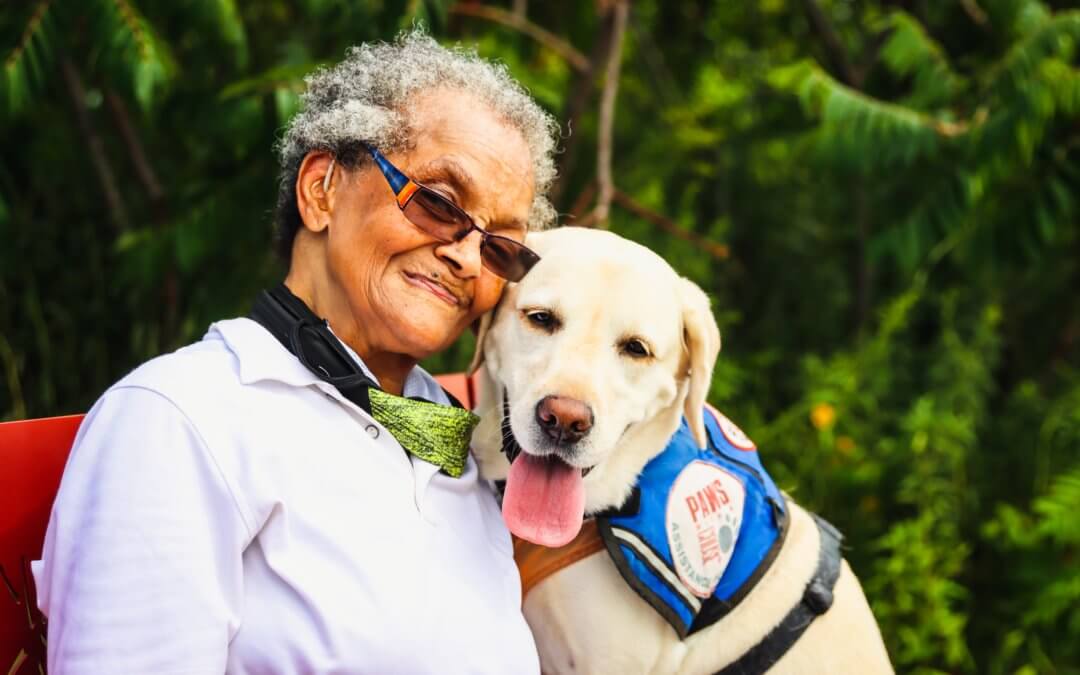 Woman and service dog